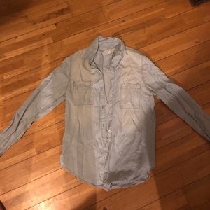 Denim Style Long Sleeve Blouse